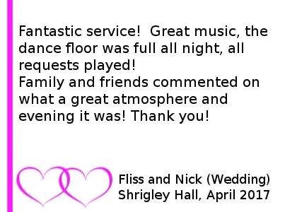 Shrigley Hall Wedding DJ Review 2017
